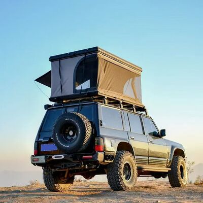 Buy Camping Aluminum 3 Person Outdoor Hiking Rooftop Roof Top Car Tent Triangle Clamshell Hard Shell Top Roof Tent online manufacture
