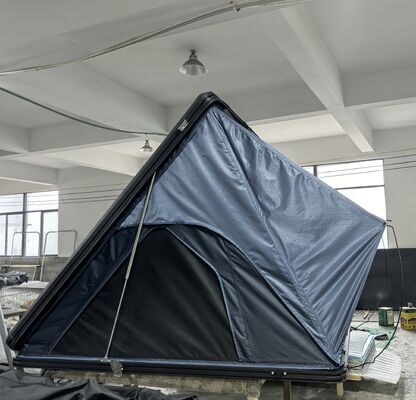 Buy Camping Aluminum 3-Person Rooftop Car Tent with Ladder Outdoor Hiking Hard Shell Triangle Clamshell Top Roof Tent online manufacture