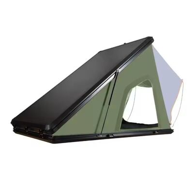 Buy New Camping Aluminum 3 Person Outdoor Hiking Rooftop Roof Top Car Tent Triangle Clamshell Hard Shell Top Roof Tent online manufacture