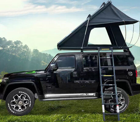 kupować 4x4 Off-road Camping Car Trójkątny dach Namiot górny Aluminium 4 osoby Zewnętrzny dach namiot Clamshell Twarda skorupka Top dach namiot produkcja online