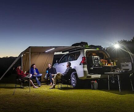 comprar Venda Quente tenda lateral de carro com pano lateral e pano frontal 4x4 Telhado exterior telhado lateral de carro com luz LED Fabricação em linha
