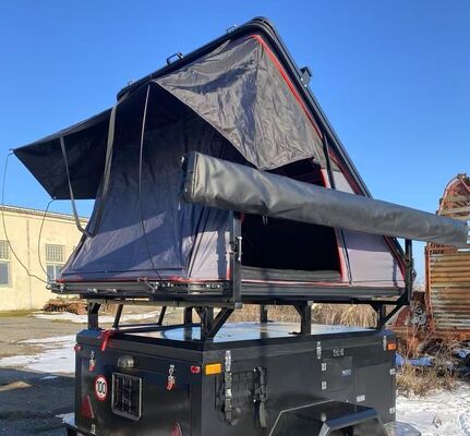 comprar 4X4 al aire libre auto de camping tienda de campaña de techo duro 3-4 personas impermeable 280G lienzo 145cm ancho triángulo techo del coche tienda de arriba Fabricación en línea