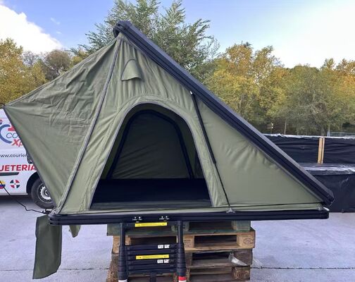 comprar OEM 4x4 al aire libre Camper Car Rooftop Tent Inodoro Triángulo de aluminio Concha Vehículos Roof Tent Clamshell Concha dura Rooftop Tent Fabricación en línea