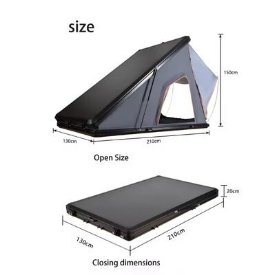 comprar Nueva carpa de aluminio para acampar para 3 personas para excursiones al aire libre y techo de coche techo impermeable triángulo con cáscara dura carpa superior Fabricación en línea