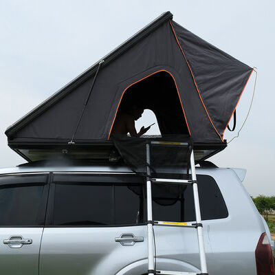 comprar Tienda exterior de techo de 4x4 de aluminio impermeable con cáscara dura triángulo para 4 personas Venta Tienda de campamento de techo de automóvil Fabricación en línea