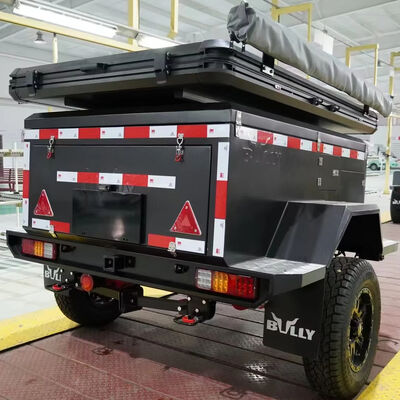 comprar Mini remolque de acero pequeño de lujo, autoconducción para exteriores, 4x4, para acampar por tierra, caravana, autocaravana, remolque de viaje, carga de 950kg Fabricación en línea