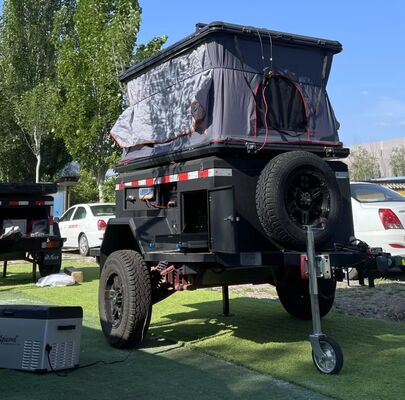 comprar Caravana Trailer Mini Teardrop Trailer Camper Venda Quente Pequena Off Road Caravana Teardrop Camping Trailer de Viagem Com Tenda Fabricação em linha