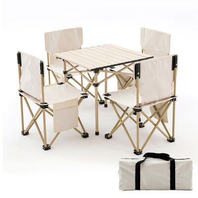 Buy High Quality Outdoor Folding Aluminum  Table and Chairs Set  Foldable Portable Camping Table AndChairs 5 Pieces Set online manufacture