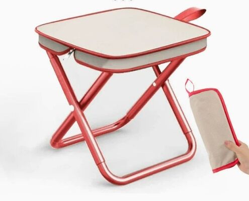 comprar Silla plegable portátil de acero inoxidable de la pierna de la pesca tres de las sillas al aire libre de los 38CM que acampa Fabricación en línea
